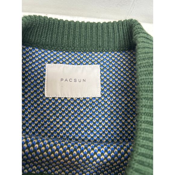 Pacsun Green Fairisle Crew Sweater in Green. Size XL. NWOT - Picture 5 of 8